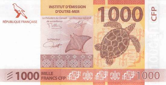 1000 Francs French pacific territories p6d